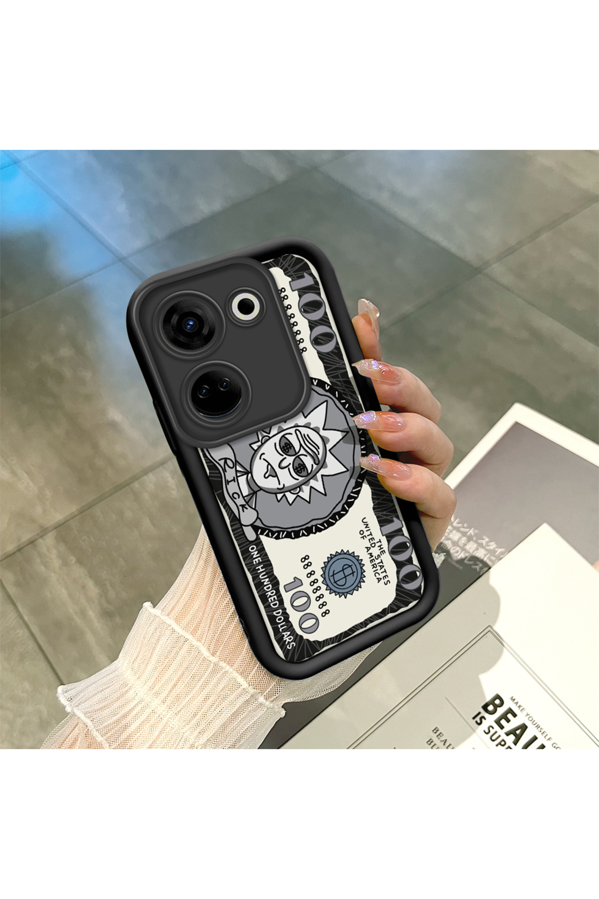 Tecno Camon 20 Pro 4G Compatible Black Silicone Fun Pattern Shock Absorber Phone Case