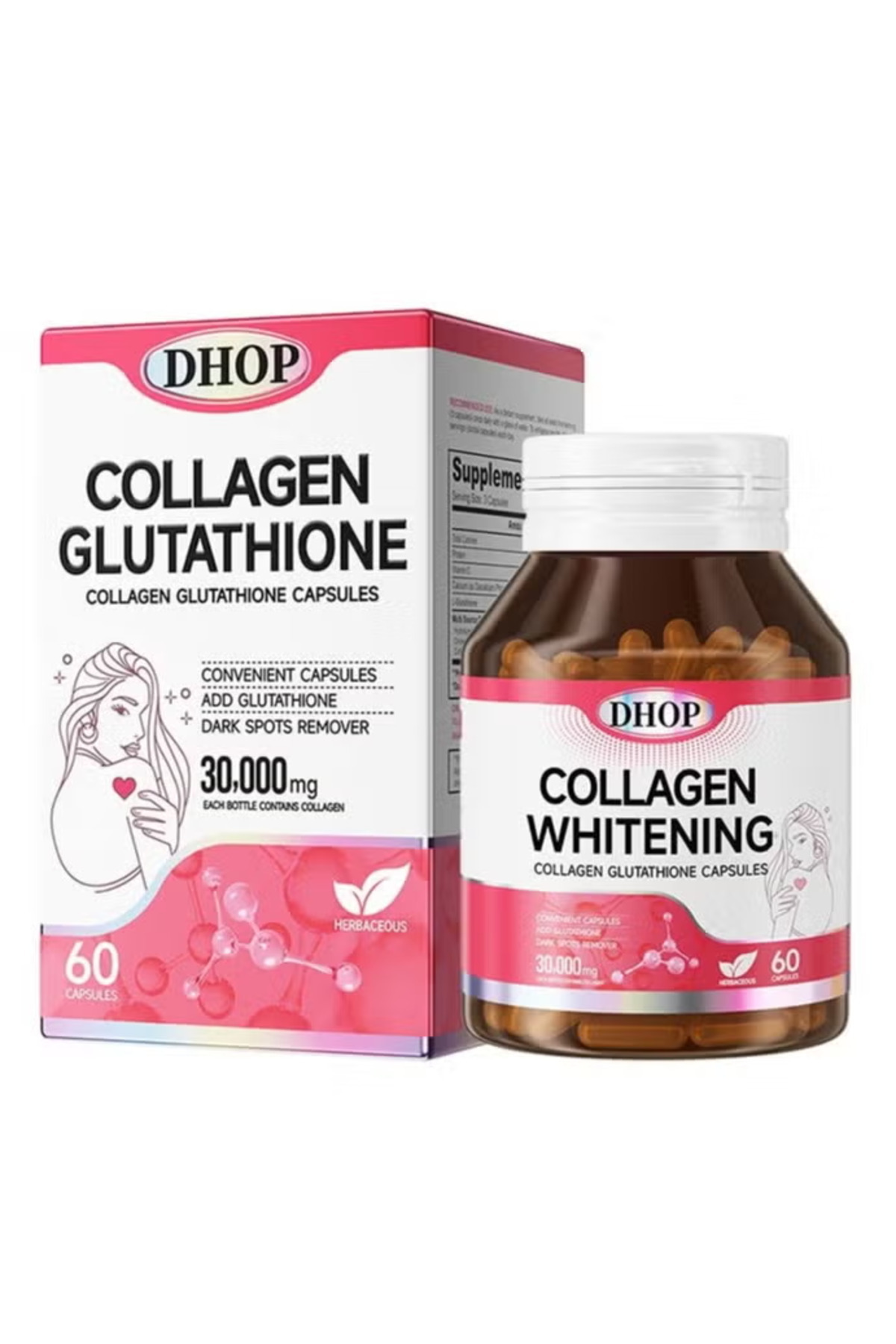 collagen and glutathione pills BHK's Advanced Whitening Tablets (60 tablets/bottle) + Advanced Plus (60 tablets/bottle) DHOP Glutathione collagen capsules 30000