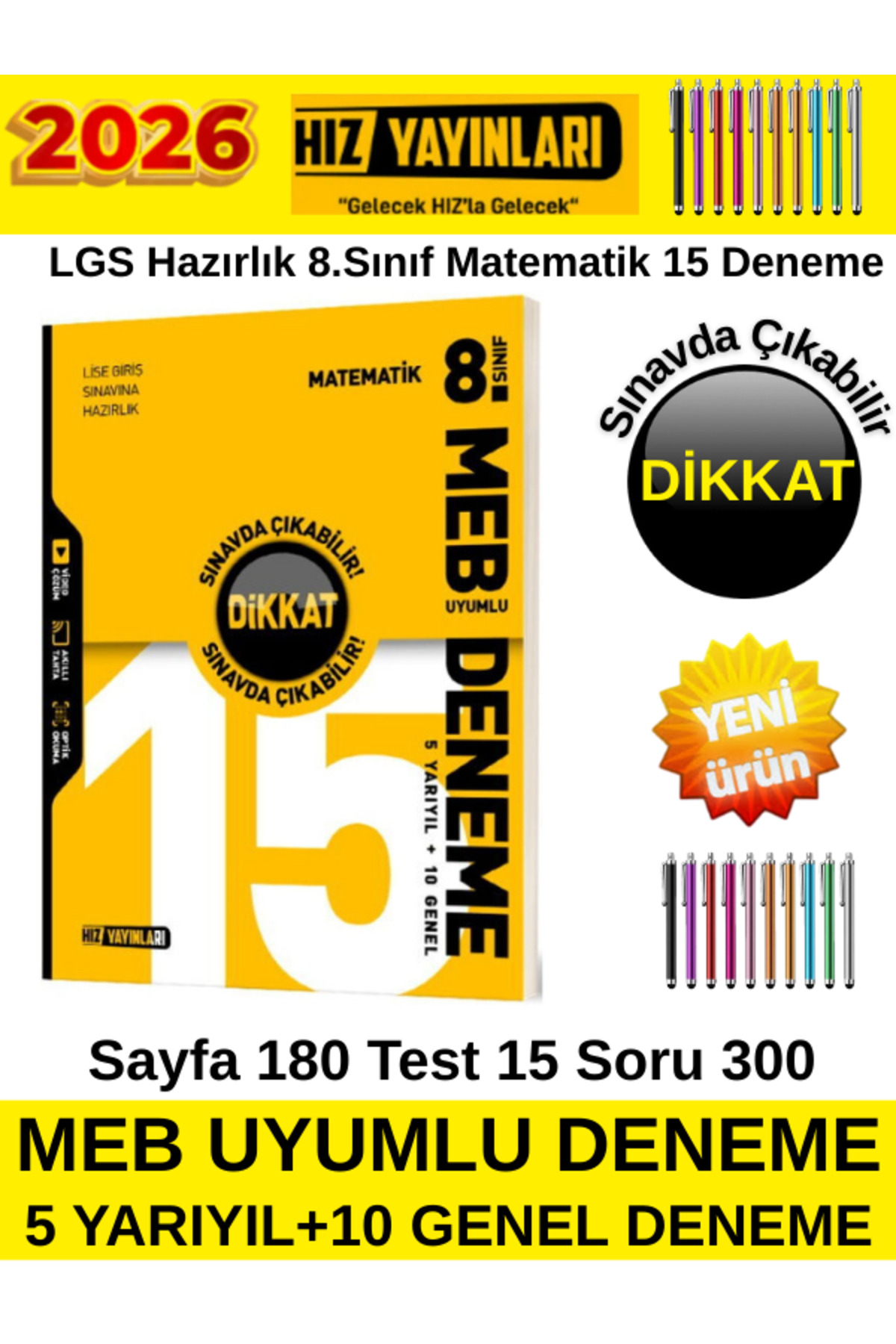 Hız ve Renk Yayınları Hız Yayınları 8.Sınıf Matematik %100 Meb