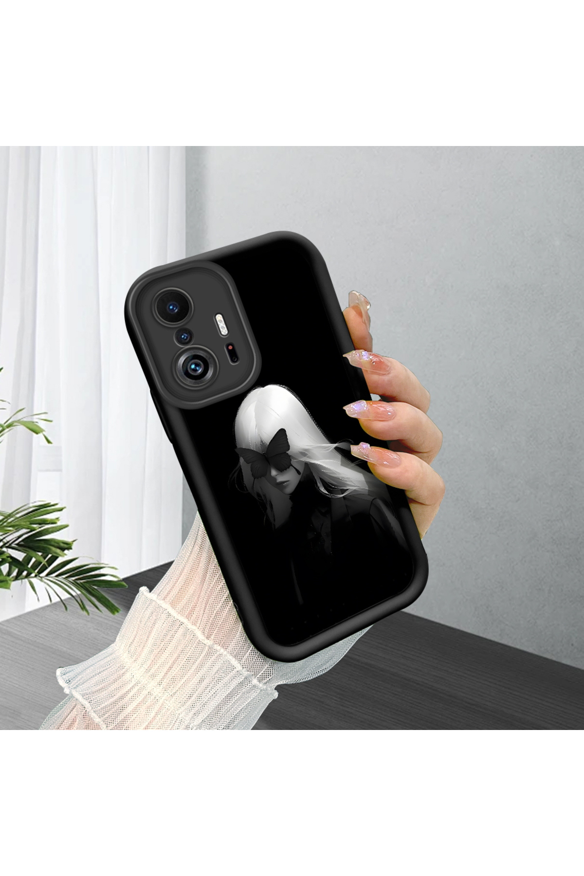 Black Silicone Case with Shockproof Camera Protection for Mi 11T Pro/Mi 11T Compatible
