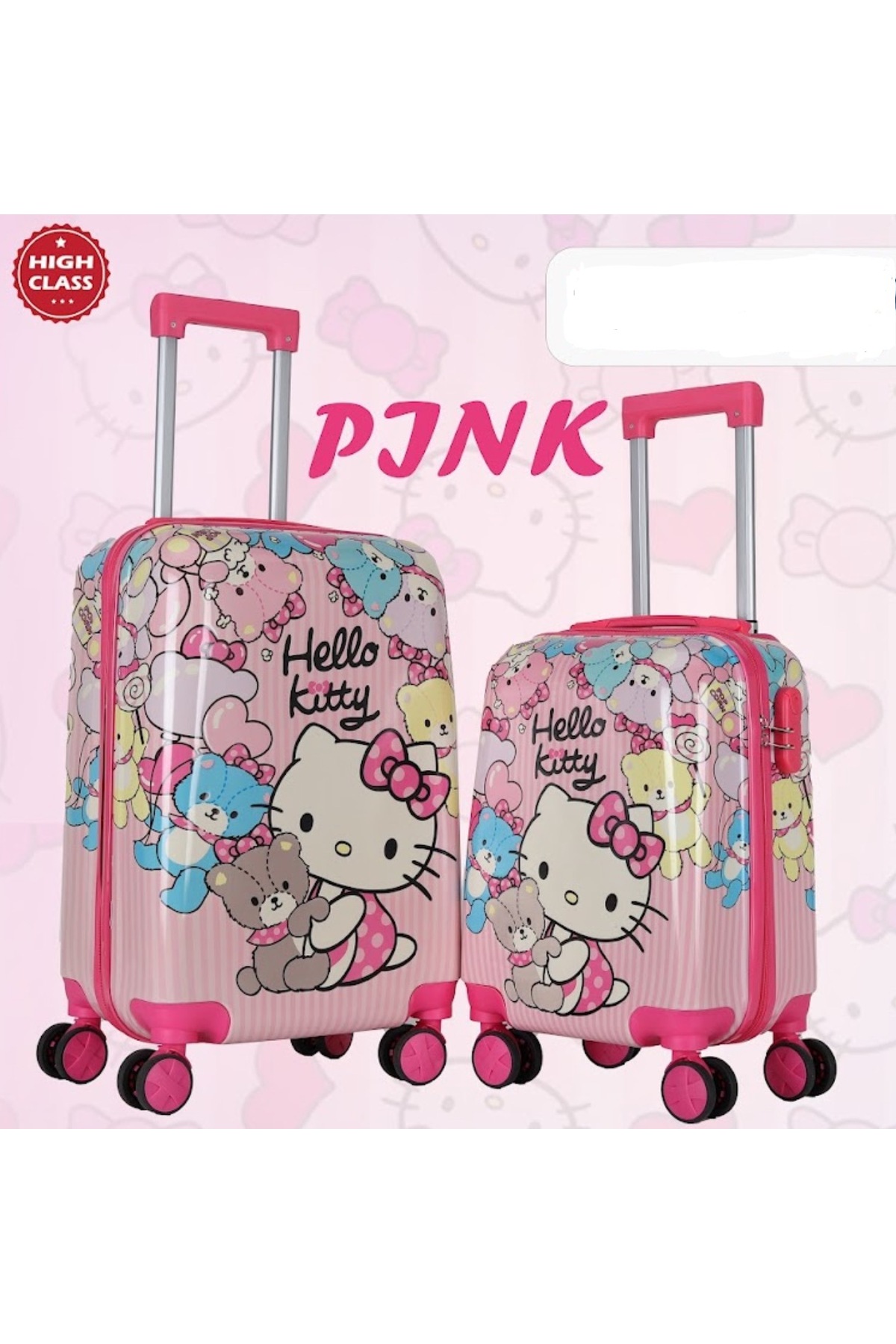 قطعتين شنط سفر اطفال برسومات للبنات