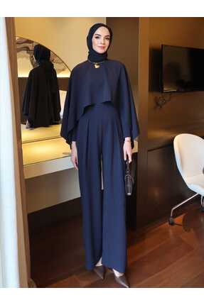 Gülmude Cool Premium Pelerinli Şık Takım Tulum