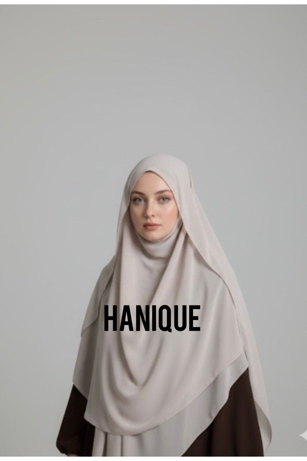 HANİQUE 3 KATLI MULTİ ŞİFON GÖLGELİ OVAL SUFLE- PEÇELİ PEÇESİZ BEJ PRATİK SUFLE- HAC UMRE TESETTÜR