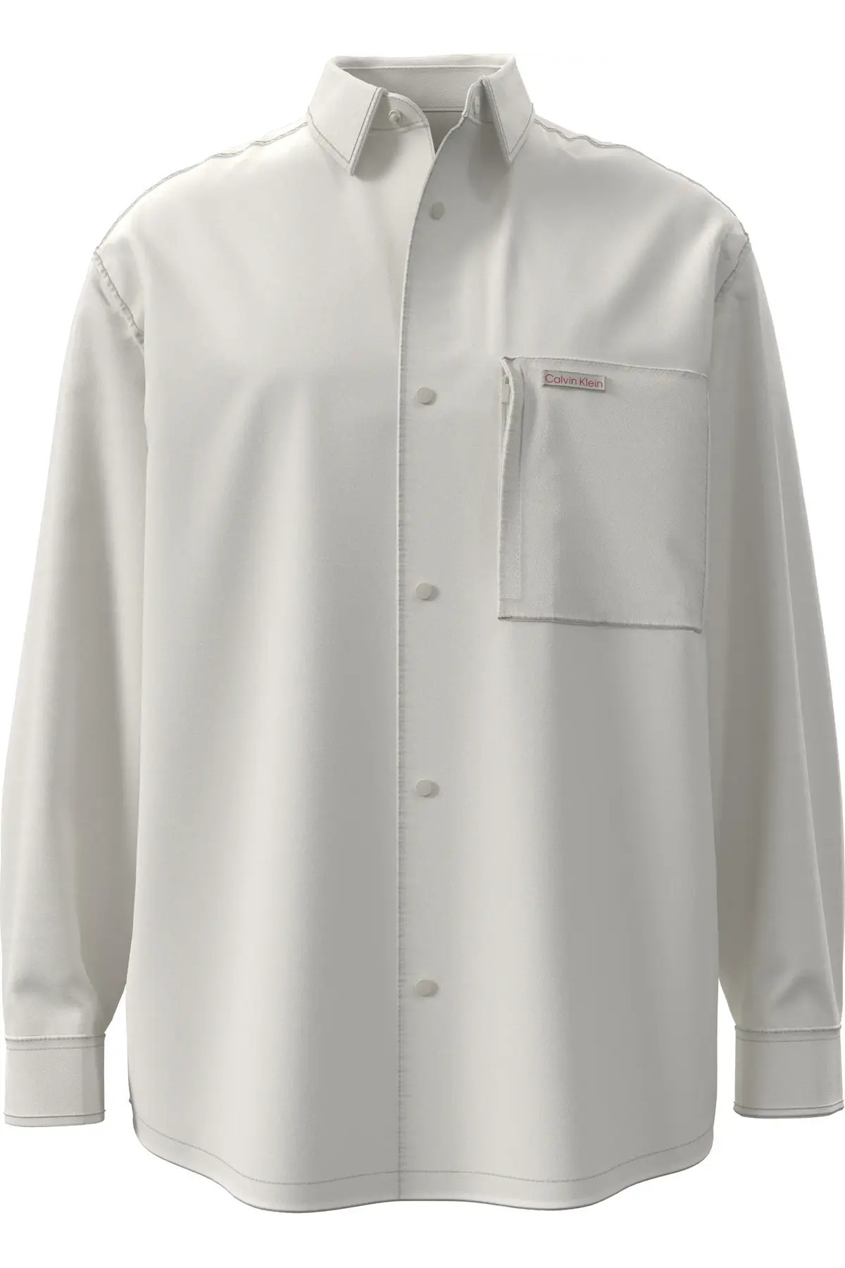 کلوین کلاین تی‌شرت مردانه سفید طرح LS Cotton Nylon RLXD