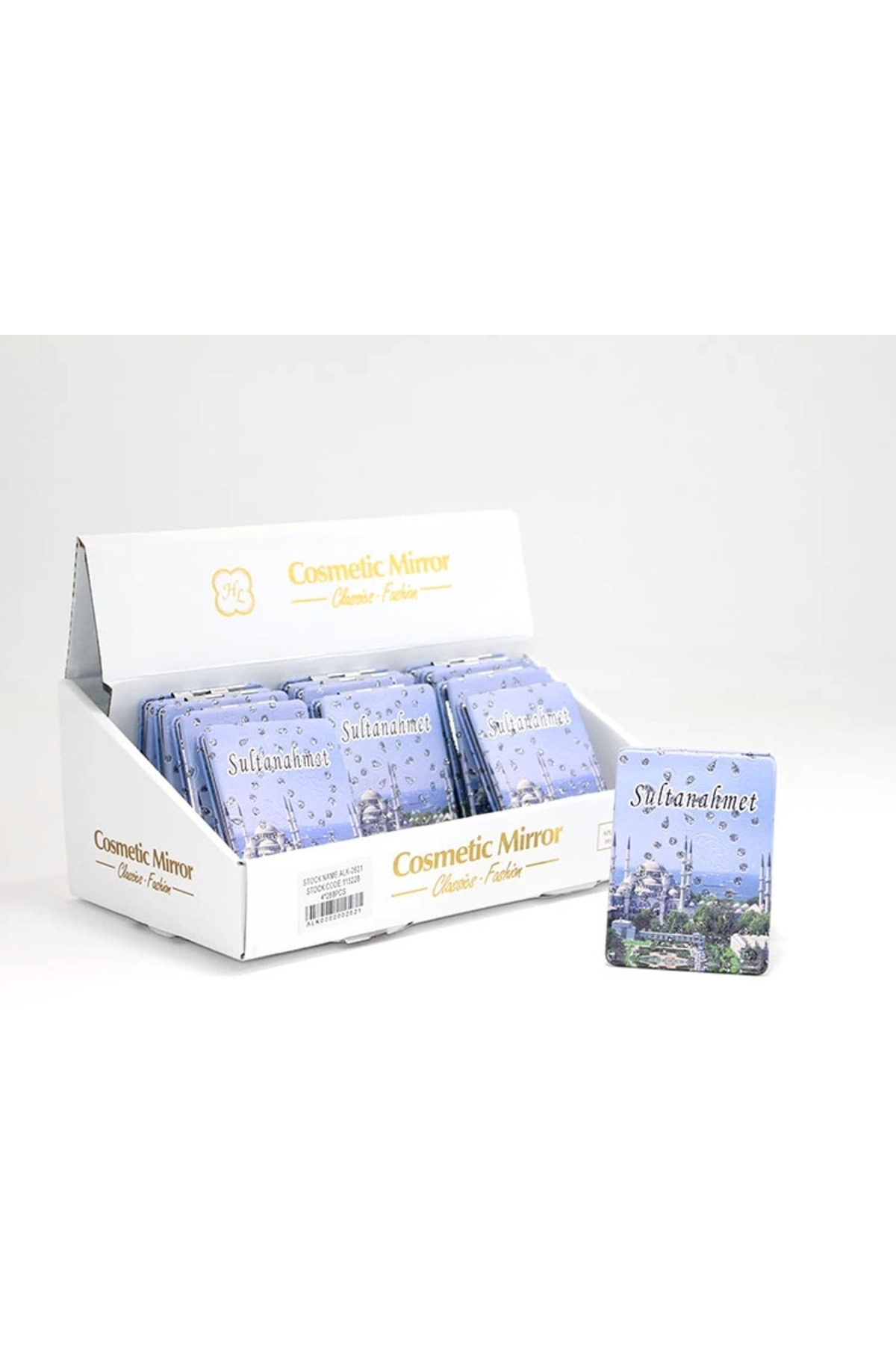 NARUE Taşlı İstanbul Tasarımı El Aynası İnce Alk2621