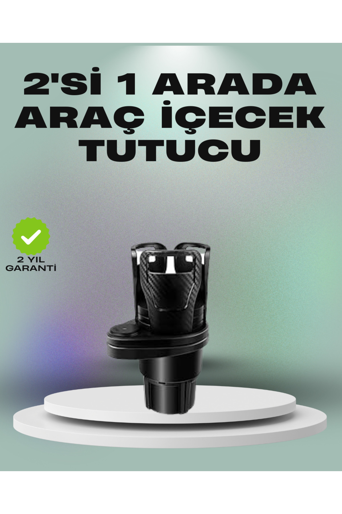 FREEDOM STOREE Araba Çift Bardak Tutucu 360° Dönebilen İkisi Bir Arada Ayarlanabilir