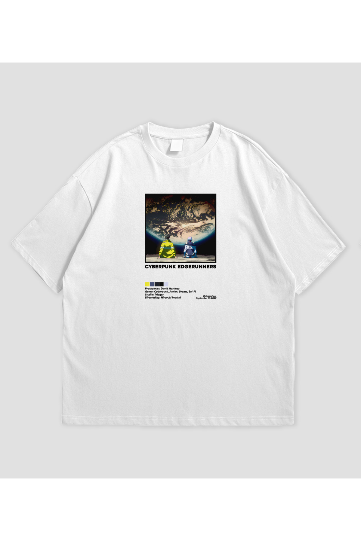SVART WEAR Cyberpunk Edgerunners Anime Baskılı Oversize Unisex T