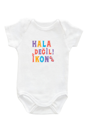 Kivvy Hala Değil İkon Baskılı %100 Pamuk Unisex Çıtçıtlı Bebek Body