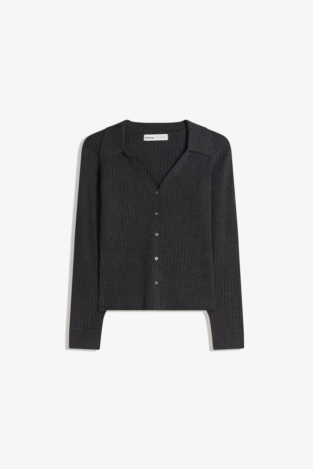 Bershka  Polo yaka rib hırka - Görsel 2