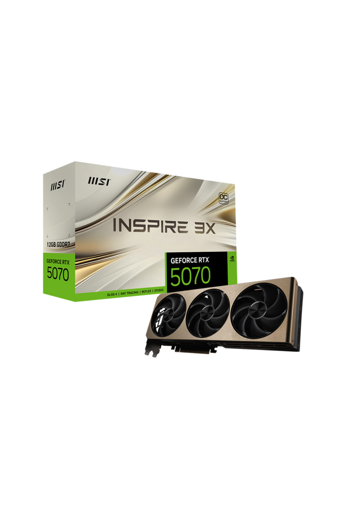 MSI GeForce RTX 5070 12G INSPIRE 3X OC GDDR7 DLSS 4 192 Bit Ekran