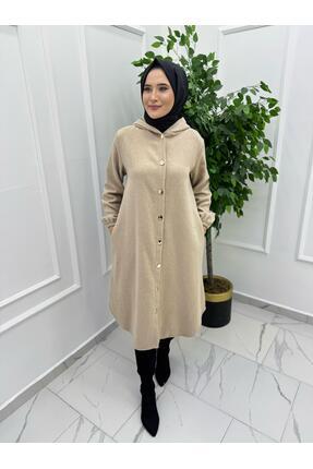 MODA 5930 KAŞE KUMAŞ BOYDAN DÜĞMELİ DÜZ DESEN CEKET SÜTLÜ KAHVE