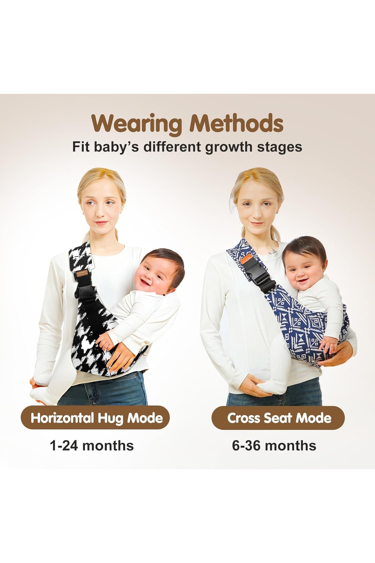 heugers Baby Sling Carrier – Ayarlanabilir Bebek Taşıyıcı Askısı, Portatif ve Hafif, 4-14 KG Taşıma Kapasit fotoğrafı 4 (önizleme)