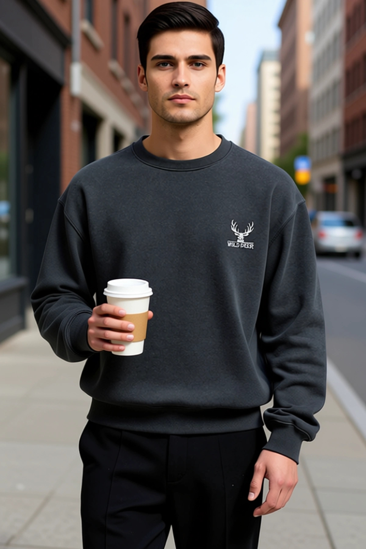 Erkek Bisiklet Yaka Düşük Kol Uzun Kol Sweatshirt Fonksiyonel Dayanıklı Kaliteli Konforlu Şık