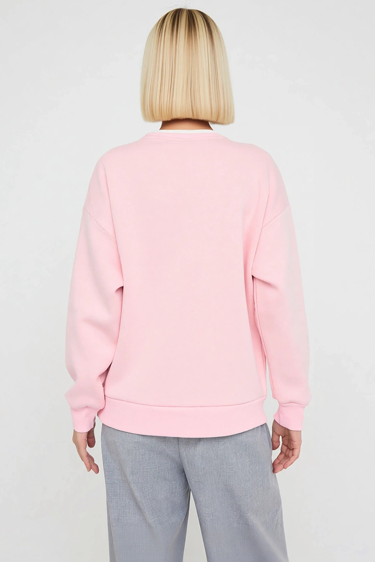 Kadın Bisiklet Yaka Düşük Kol Uzun Kollu Örme Sweatshirt Fonksiyonel Dayanıklı Kaliteli Şık