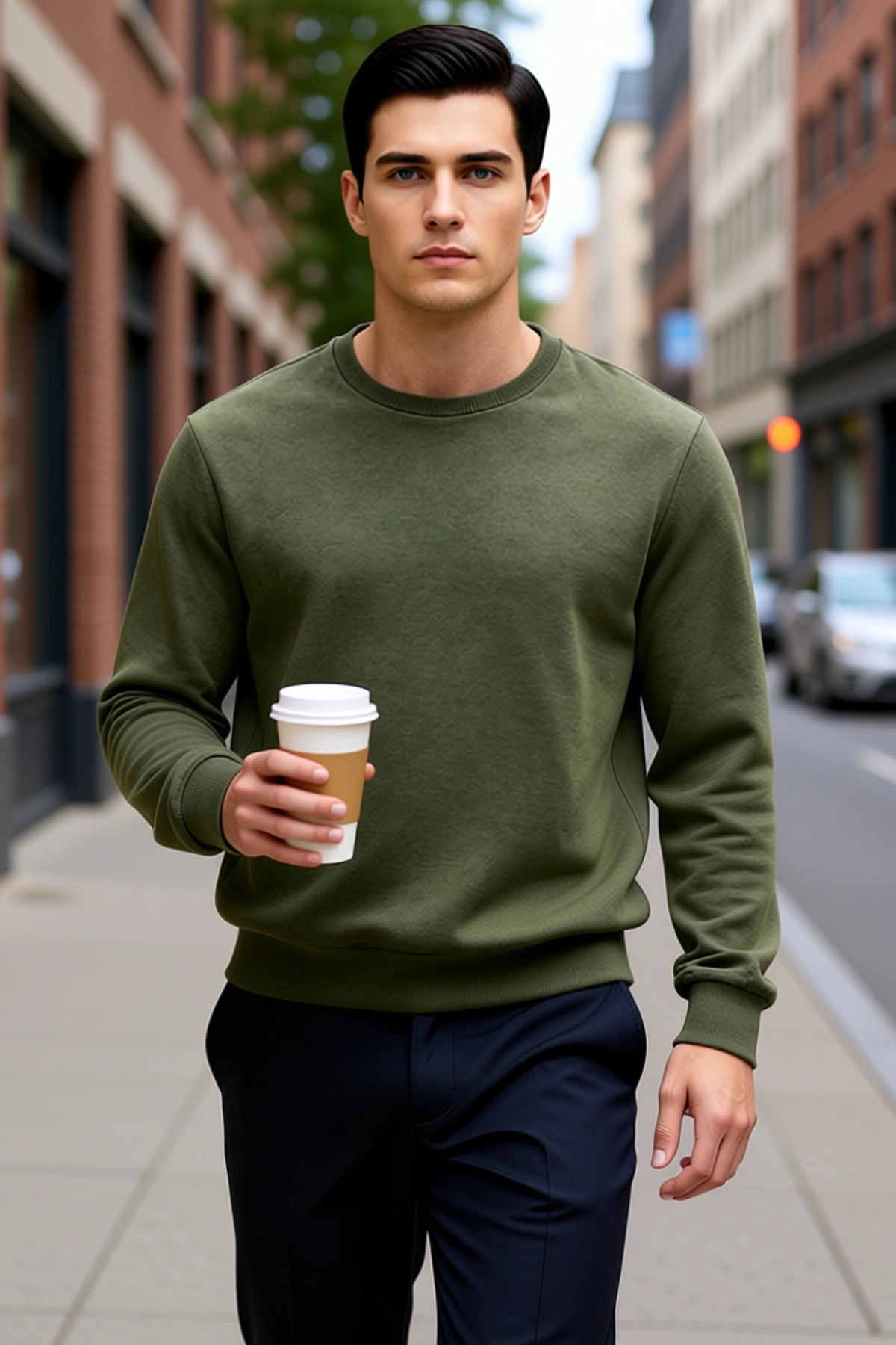 Erkek Bisiklet Yaka Standart Kol Regular Kalıp Sweatshirt Fonksiyonel Dayanıklı Kaliteli Şık