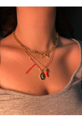 Fiamoss Biber Set Kolye Şans Kolyesi