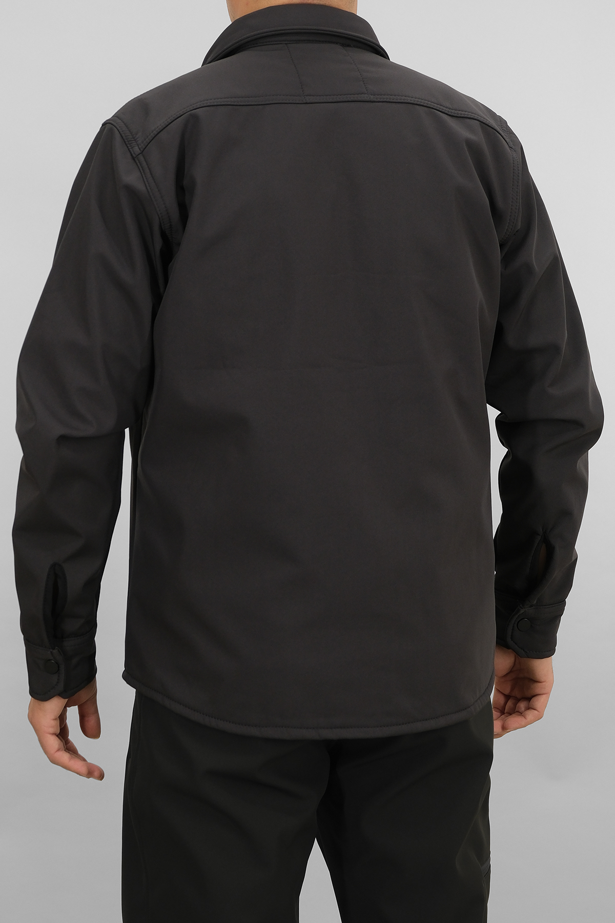 پیراهن مردانه Smoke Grey Slimfit Softshell — خاکستری SW-16858 — تصویر 5 از 7