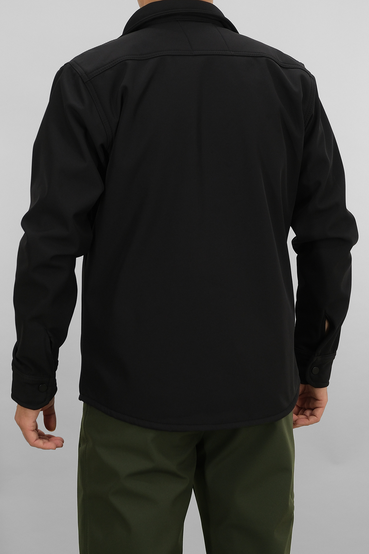 Erkek Siyah Slimfit Dar Kalıp Softshell Gömlek — مشکی SW-16858 — تصویر 5 از 8