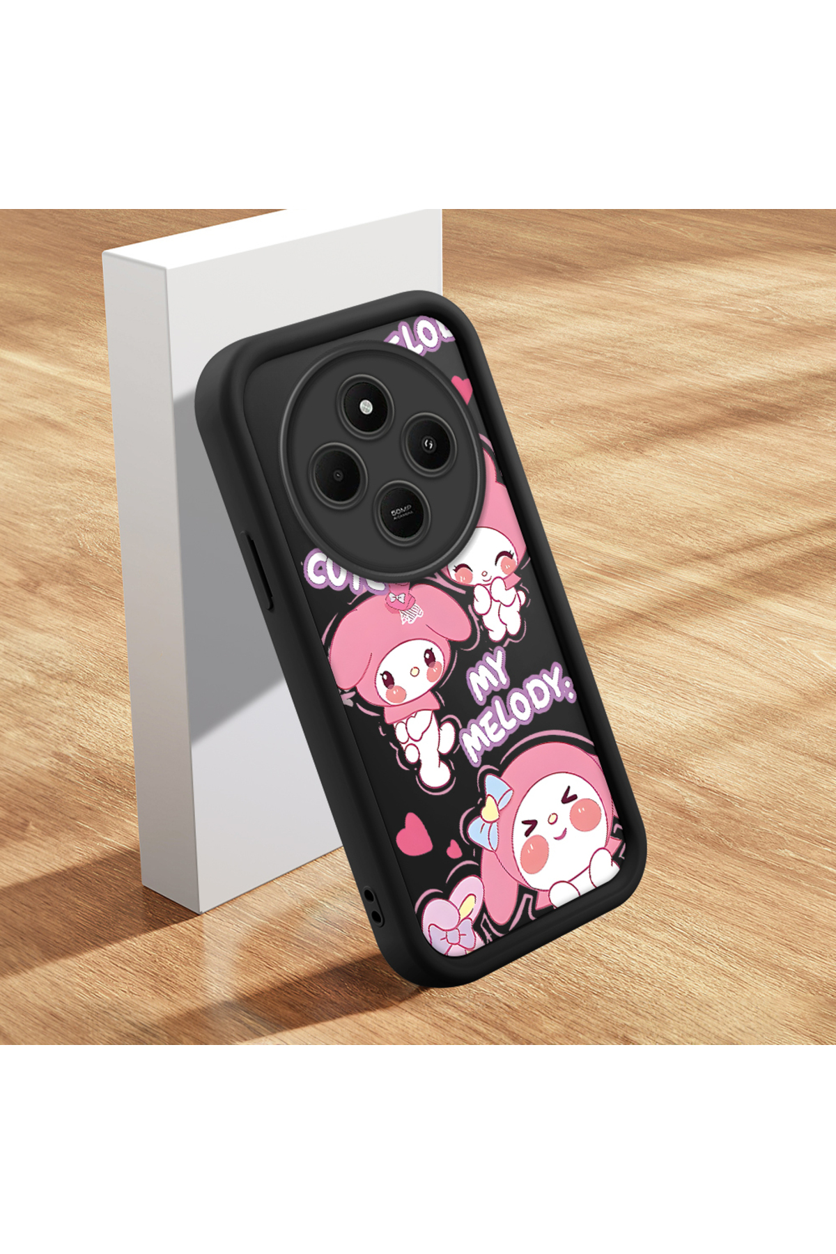 Xiaomi Redmi 14c Compatible Black Silicone Animation Pattern High Impact Protection Phone Case