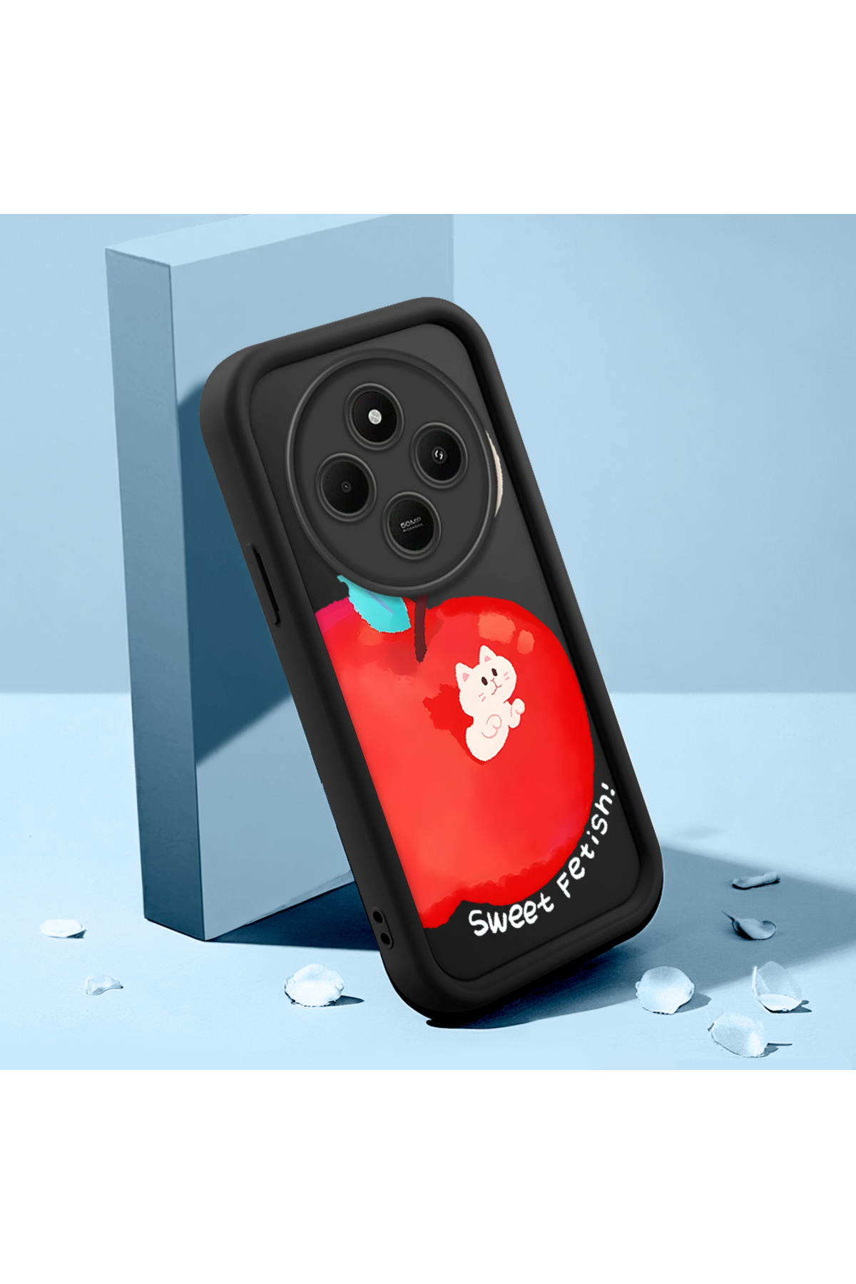 Xiaomi Redmi 14c Compatible Black Silicone Fun Pattern Shock Absorber Phone Case