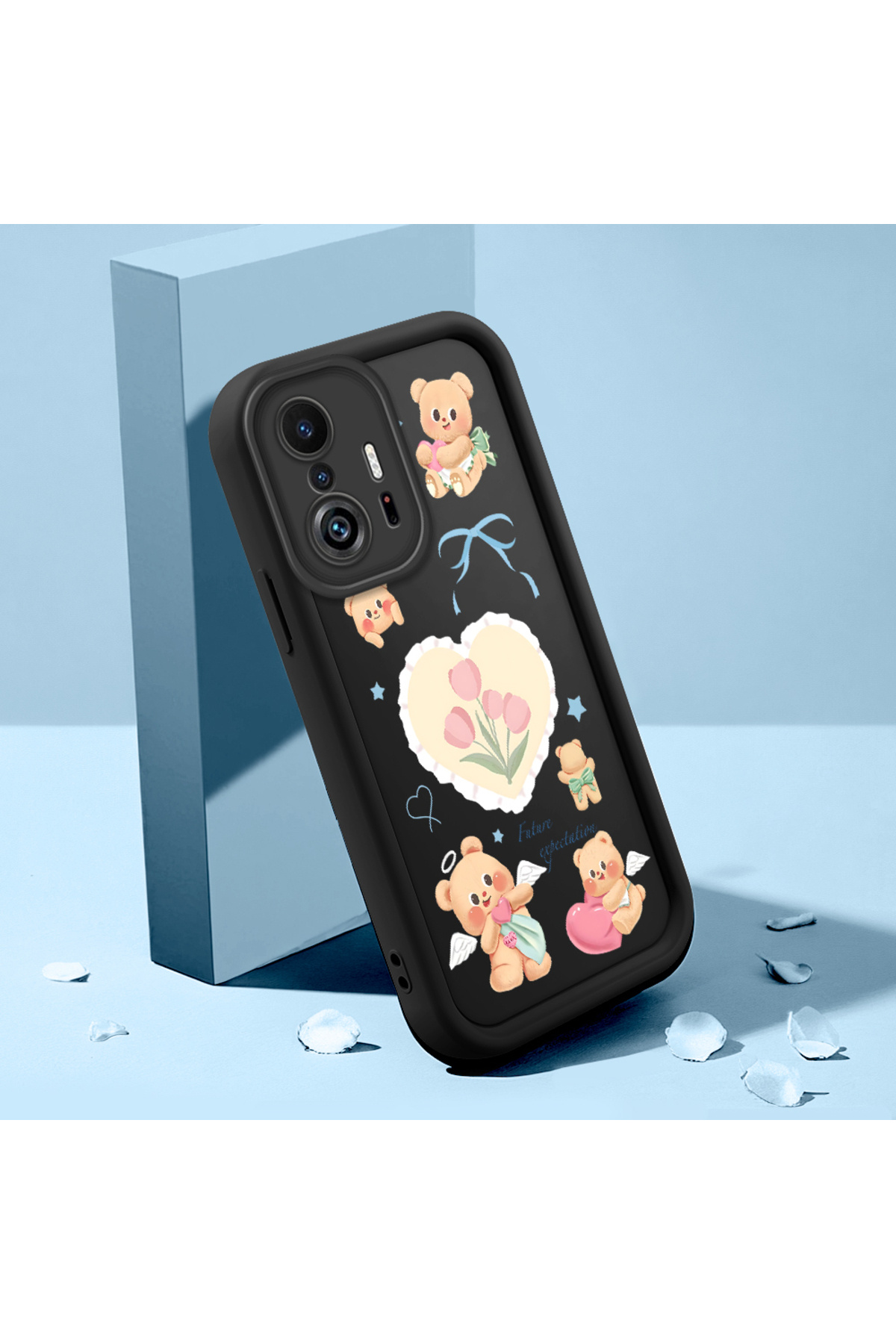 Xiaomi Mi 11T Pro/Mi 11T Compatible Shockproof Black Silicone Case with Cute Pattern