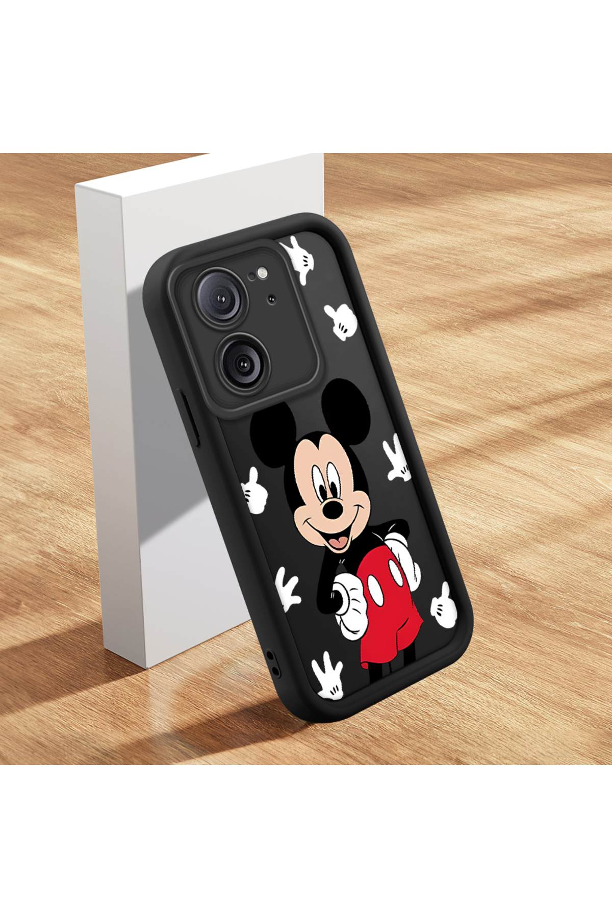 Black Silicone Shockproof Phone Case with Xiaomi Mi 13T Pro/Mi 13T Compatible Cartoon Pattern