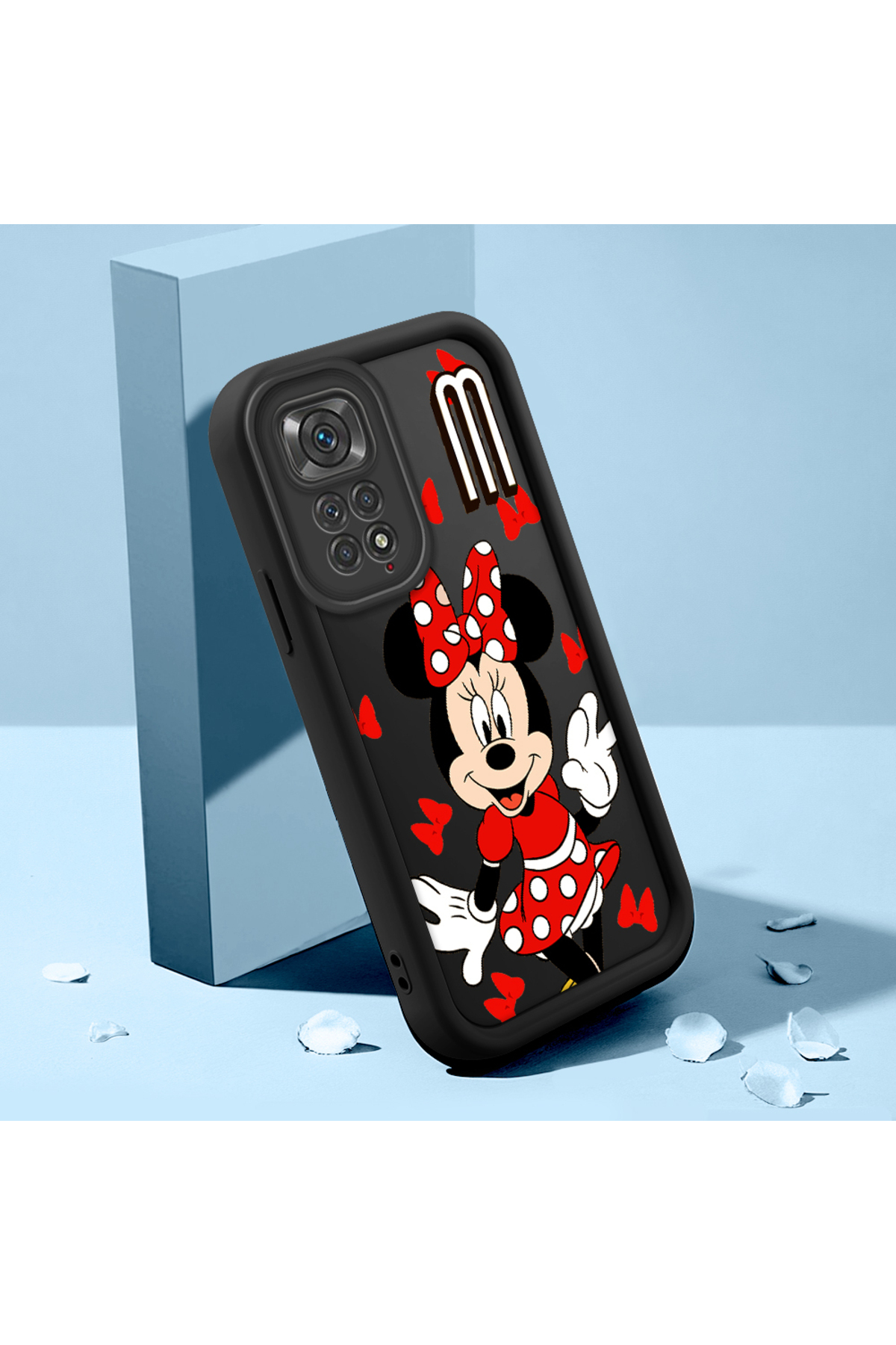 Black Silicone Shockproof Phone Case with Xiaomi Redmi Note 11s Compatible Cartoon Pattern