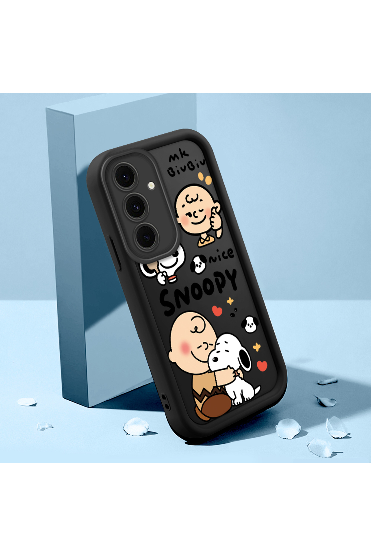 Samsung Galaxy S24 Fe Compatible Black Silicone Cartoon Case Impact Protection