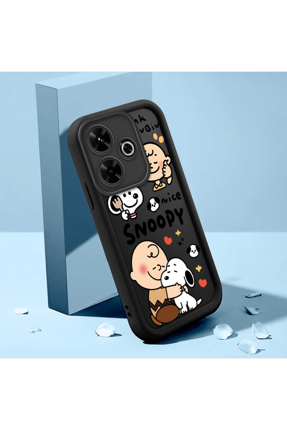 Xiaomi Redmi 13 Compatible Black Silicone Cartoon Case Shock Protection