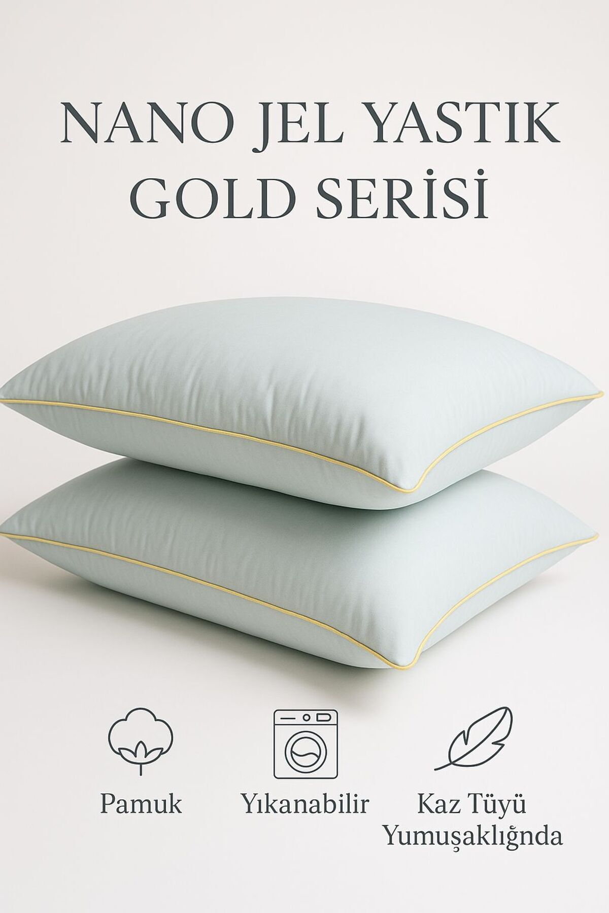 Uçkan home 2 штуки Gold Series 1200GR Nano Gel Pillow 50X70CM - Найзручніша п...