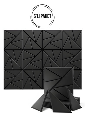 Walter White 6 'lı Siyah Duvar Karoları Dekoratif Isı Yalıtım, Ses Yalıtım Ya...