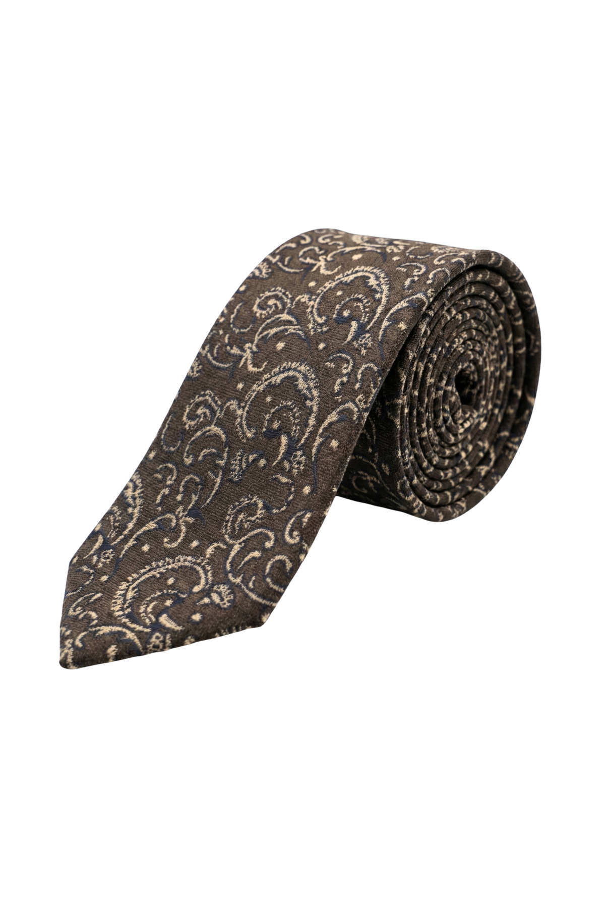 Elegante Cravatte  Şal Desen Dokuma Kutulu Kravat Ve Cep Mendili - Görsel 6