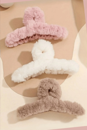 Design 4N 3'lü Peluş Mandal Toka Ultra Yumoş