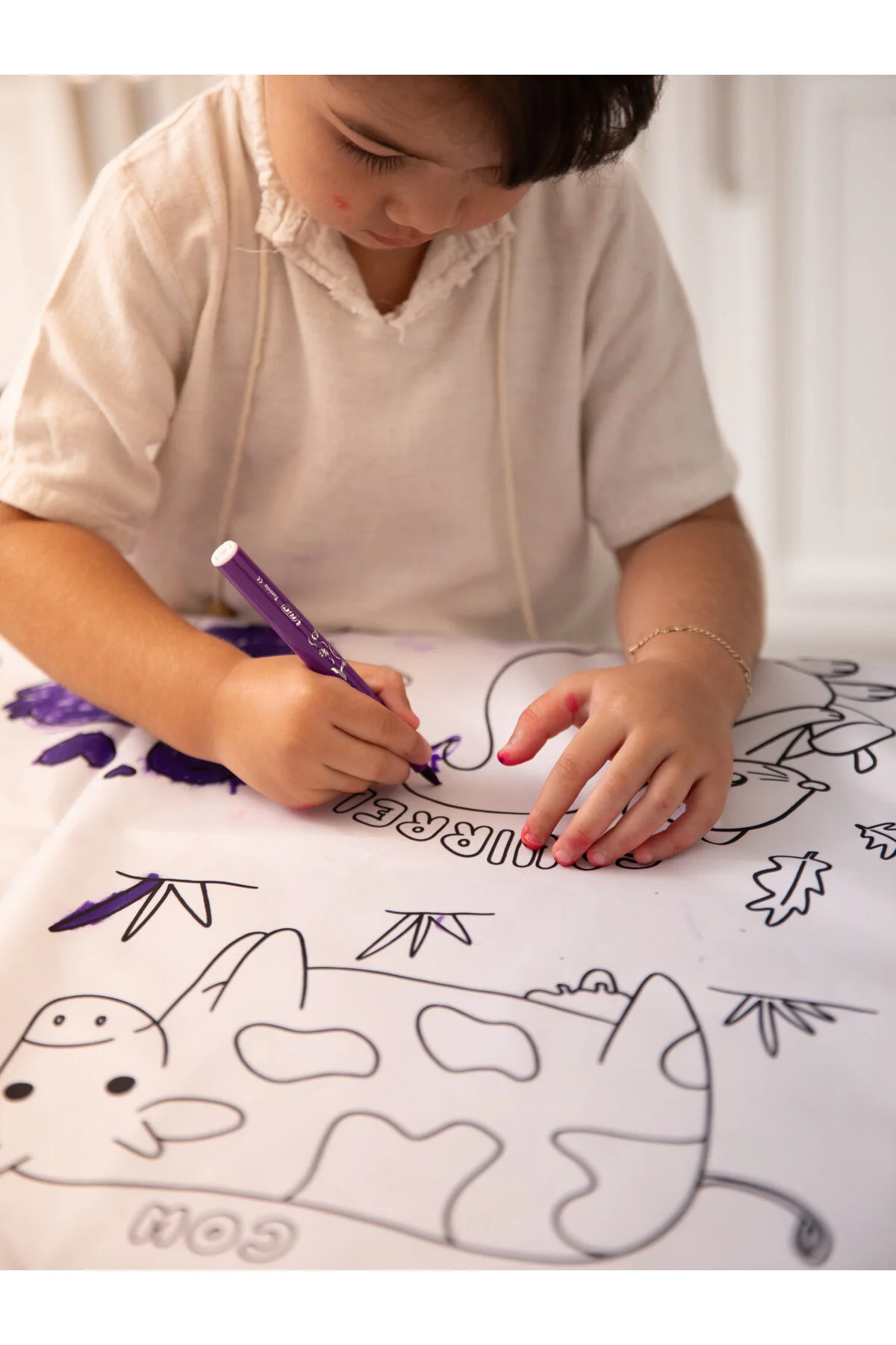 egolika kids Yıkanabilir Tekrar Boyanabilir Boyama Örtüsü + 12'li Boyama Seti Eğitici Oyun Halısı Matı fotoğrafı 5 (önizleme)