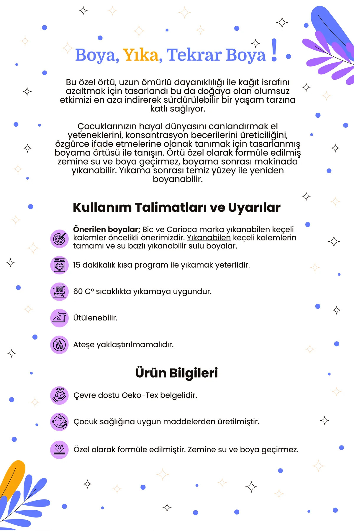 egolika kids Yıkanabilir Tekrar Boyanabilir Boyama Örtüsü + 12'li Boyama Seti Eğitici Oyun Halısı Matı fotoğrafı 7 (önizleme)