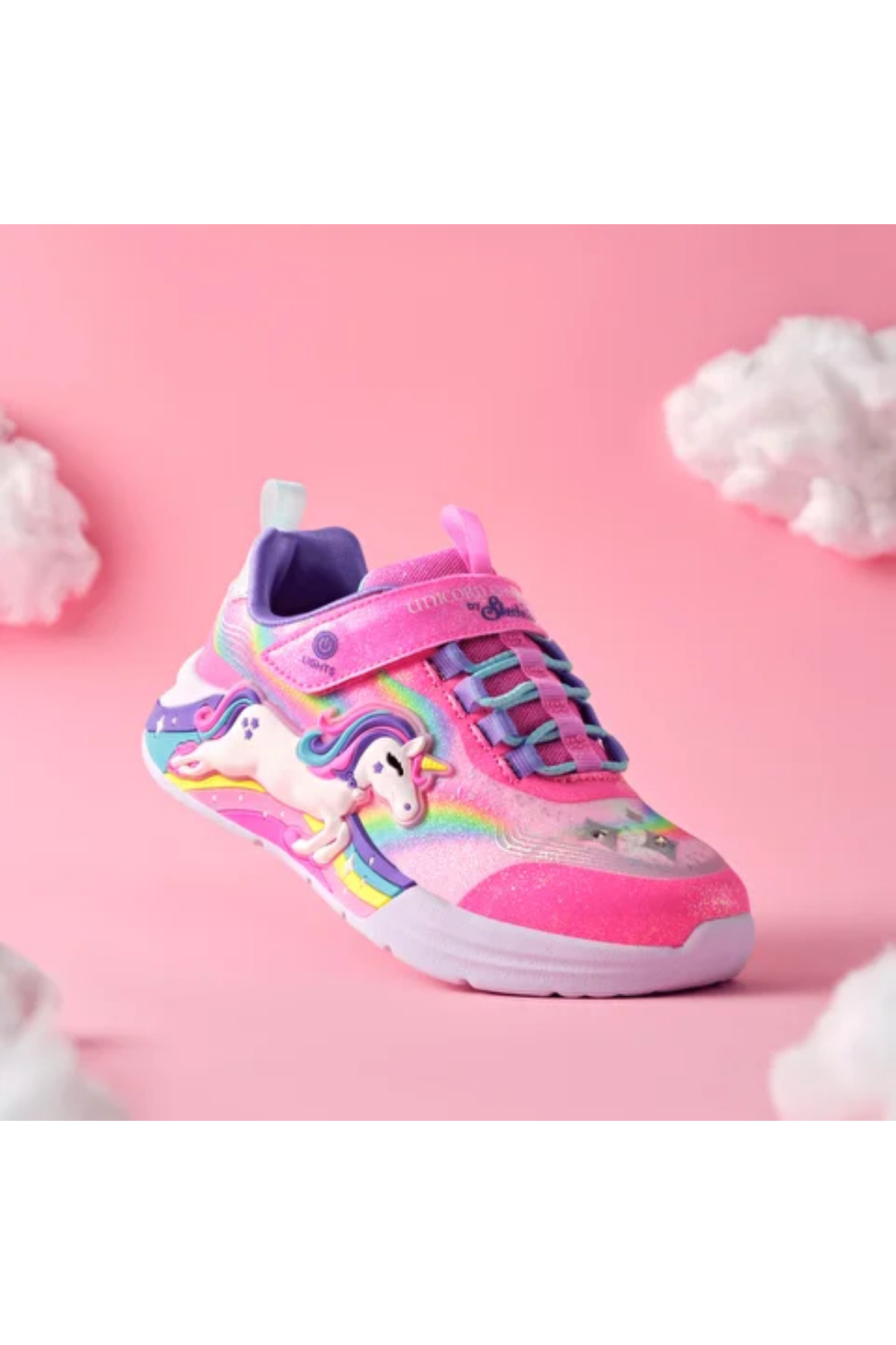 اسکچرز Unicorn Chaser - کفش‌های کتانی صورتی روشن Big Girl
