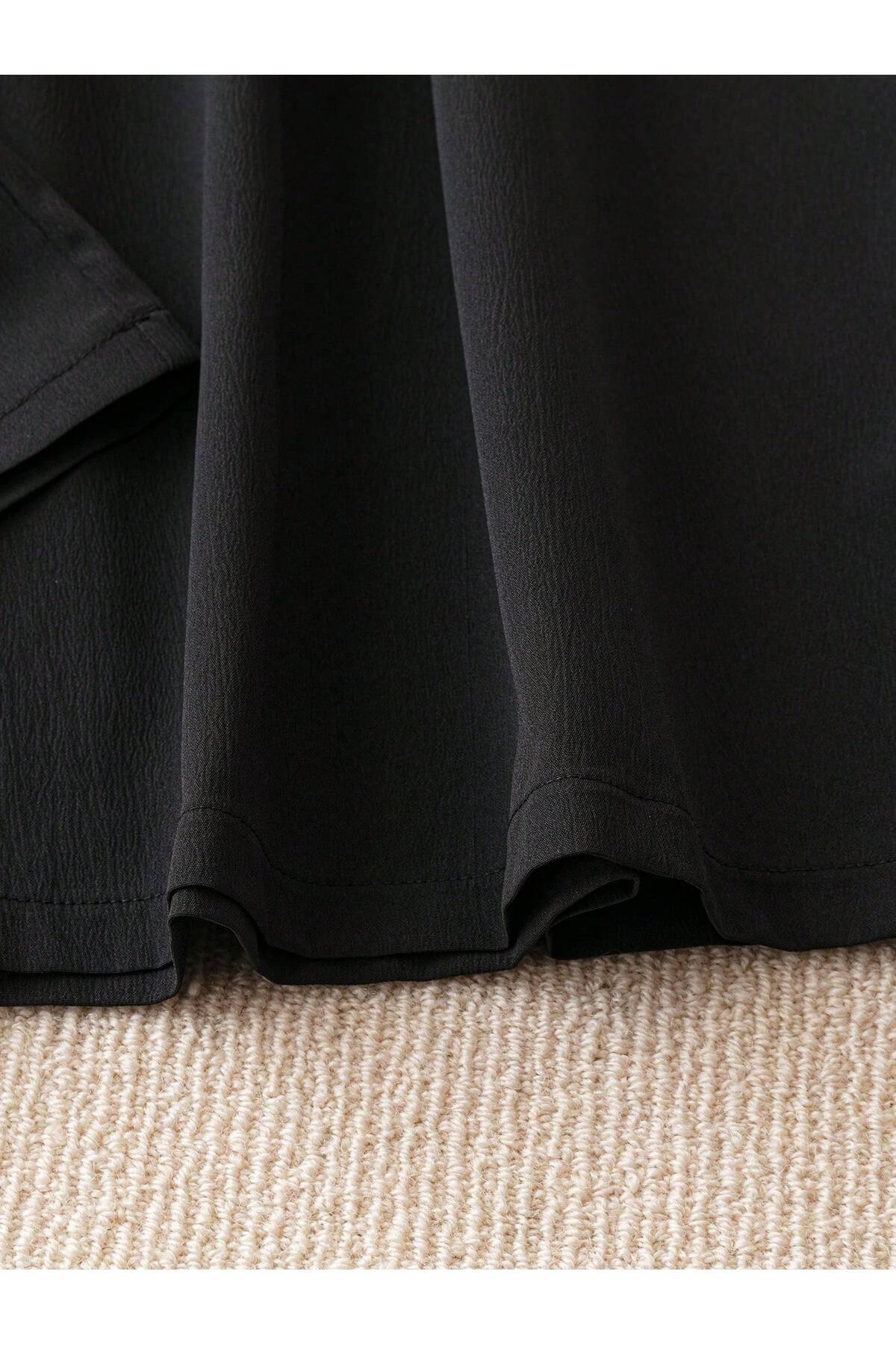 SPORTİVEA  Kadın Beli Lastikli Büyük Beden Palazzo Pantolon - Görsel 7