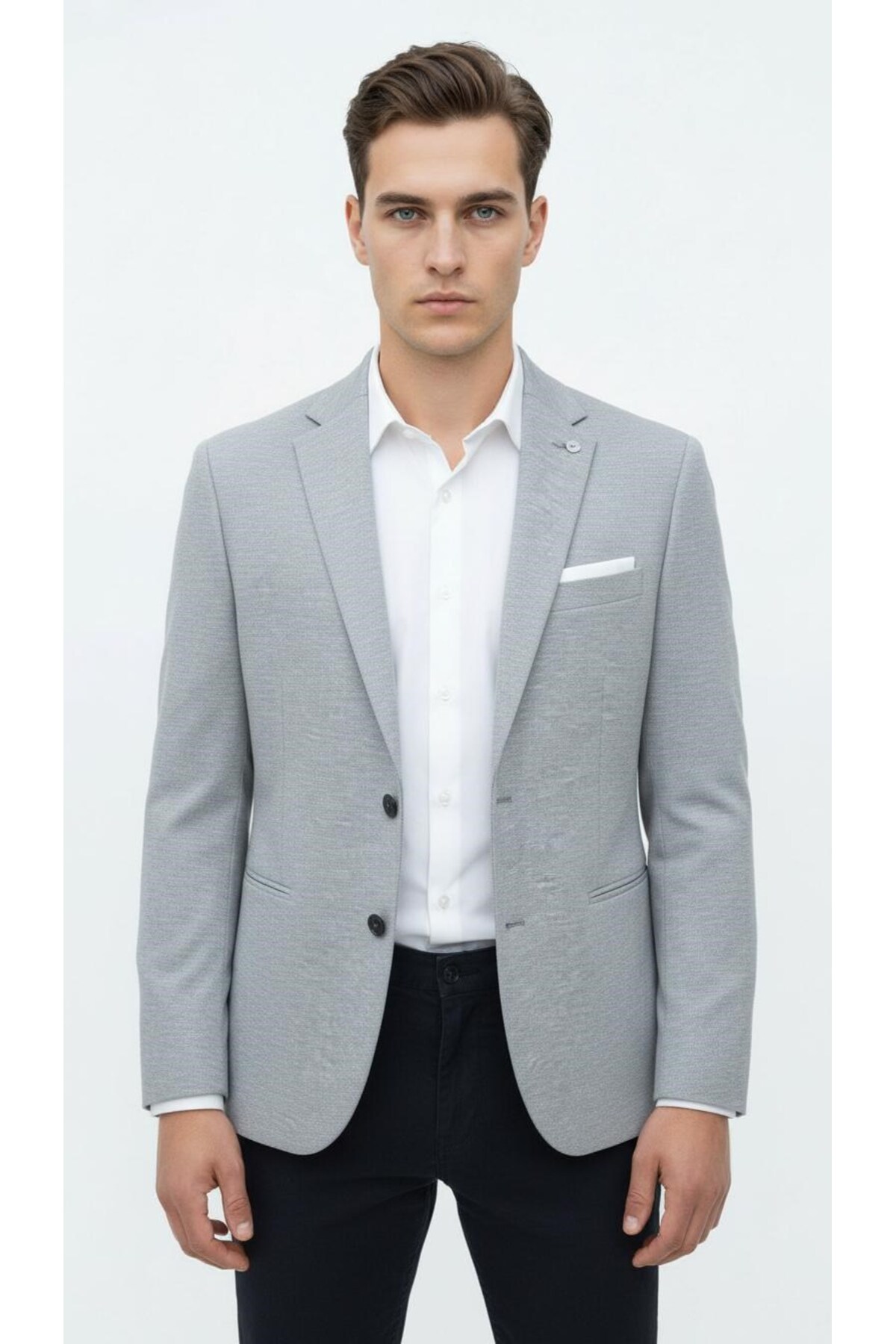 Plus Scorpion  Erkek Esnek Kumaş Slim Fit Blazer Ceket – Günlük & Ofis Şıklığı - Görsel 2