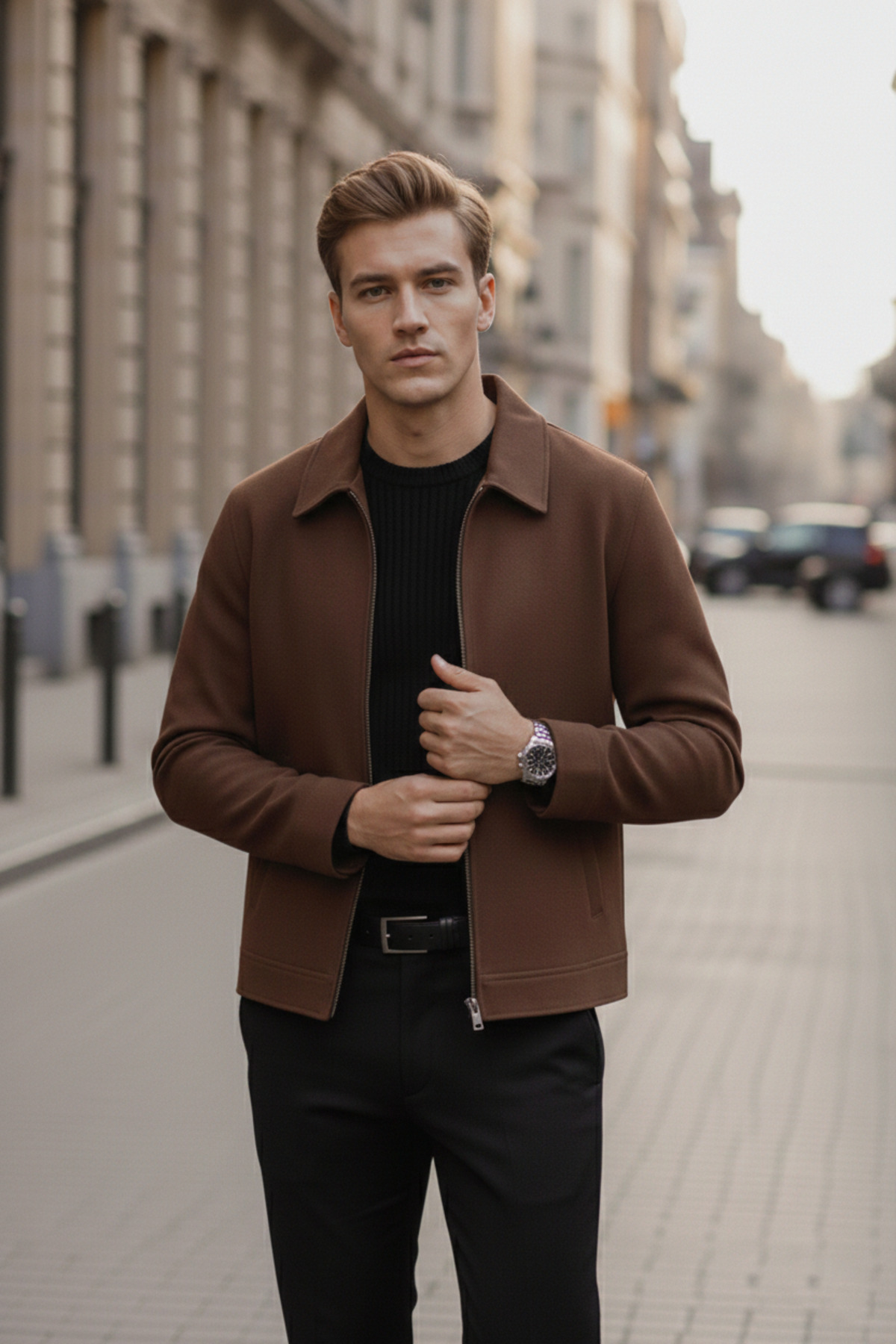 Bossago  Yeni Sezon Old Money Premium Kalite Fermuarlı Ceket - Görsel 5