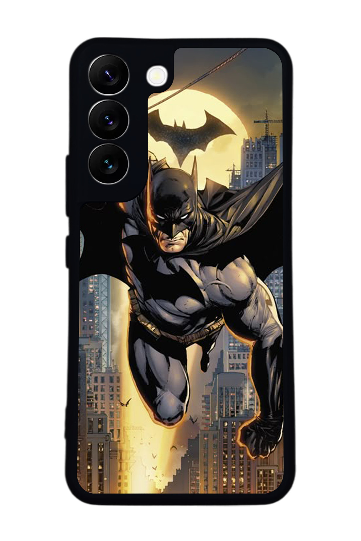 Samsung Galaxy S22 Compatible Printed, Matt Black,Soft Silicone, Protective,Shock Absorbing Cover,Case