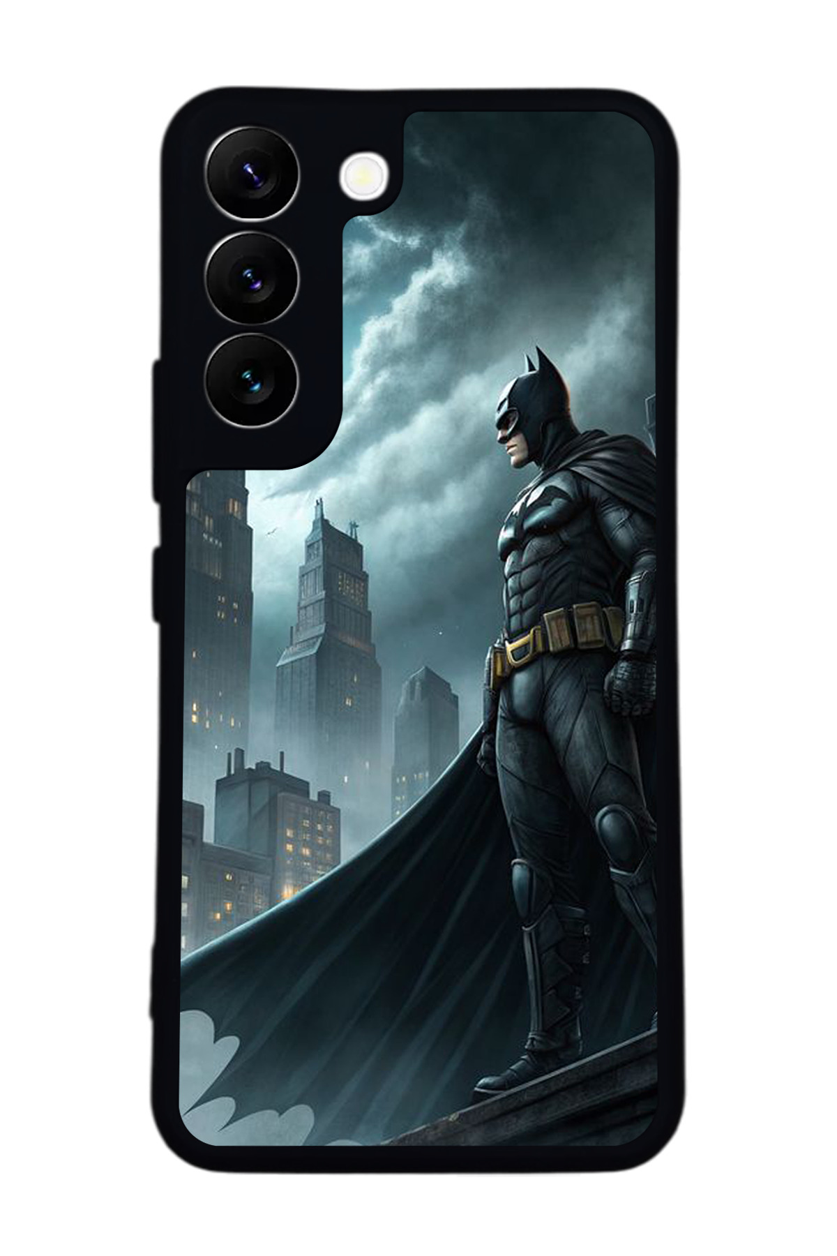Samsung Galaxy S22 Compatible Printed, Matt Black,Soft Silicone, Protective,Shock Absorbing Cover,Case