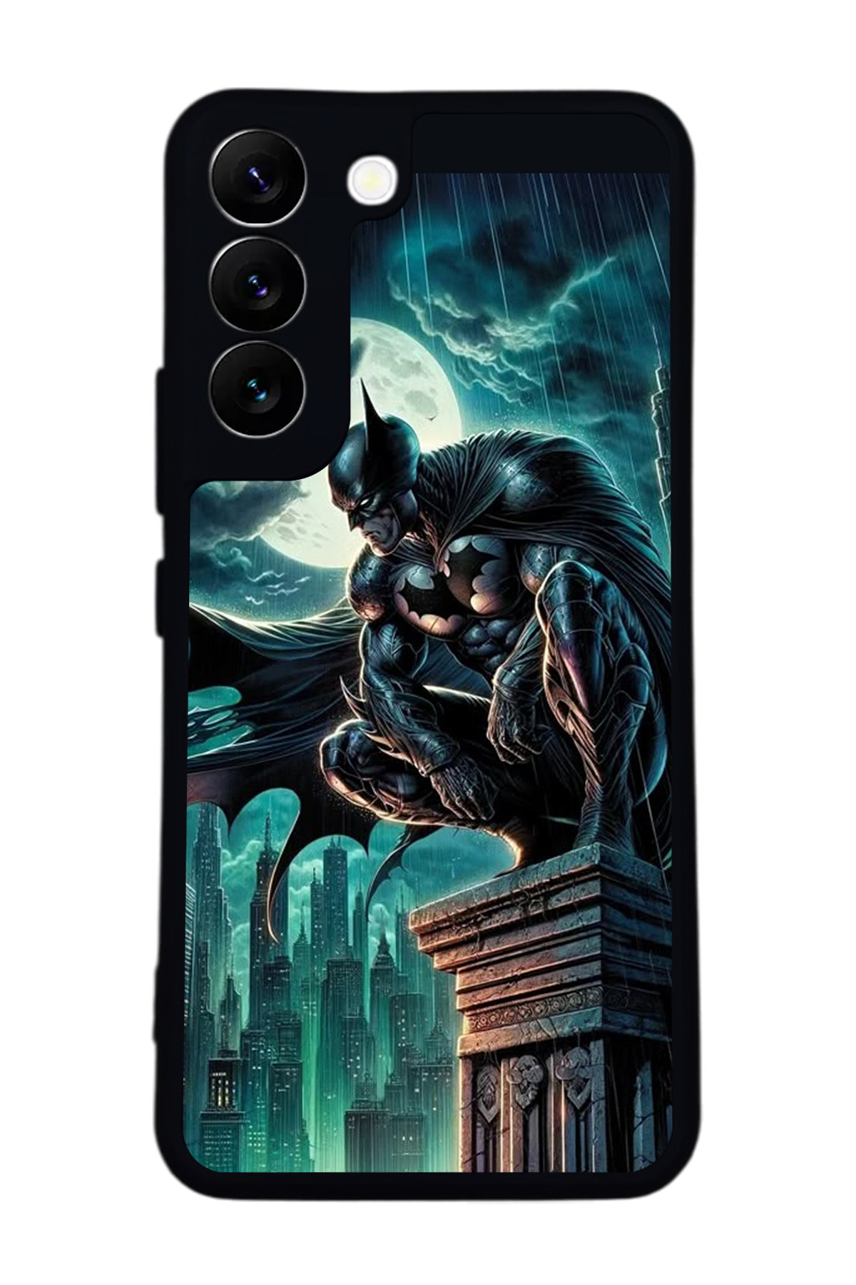 Samsung Galaxy S22 Compatible Printed, Matt Black,Soft Silicone, Protective,Shock Absorbing Cover,Case
