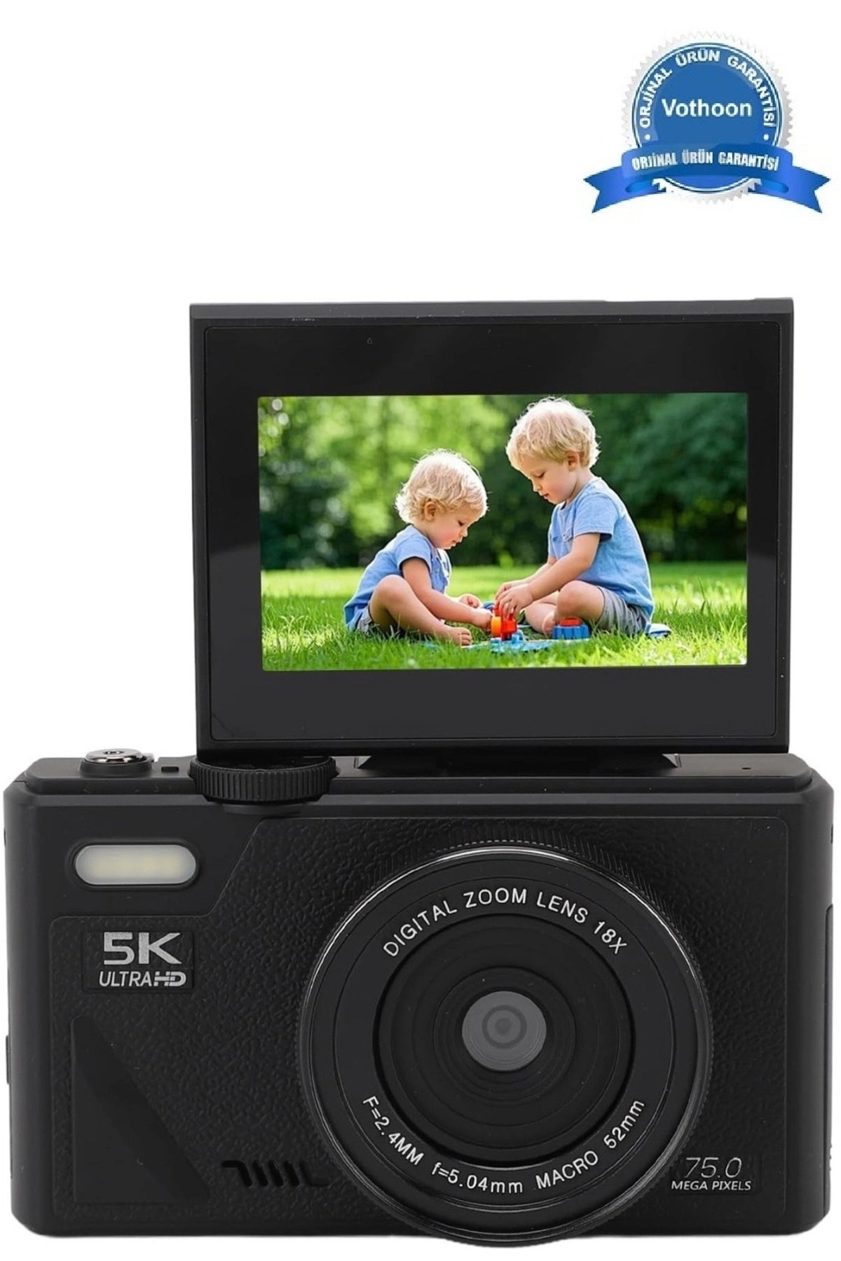 Epilons 5k 75mp Hd Dijital Kamera 18x Dijital Zoom, Flaşlı,3.0 İnç Ekranlı Fotoğraf Makinesi