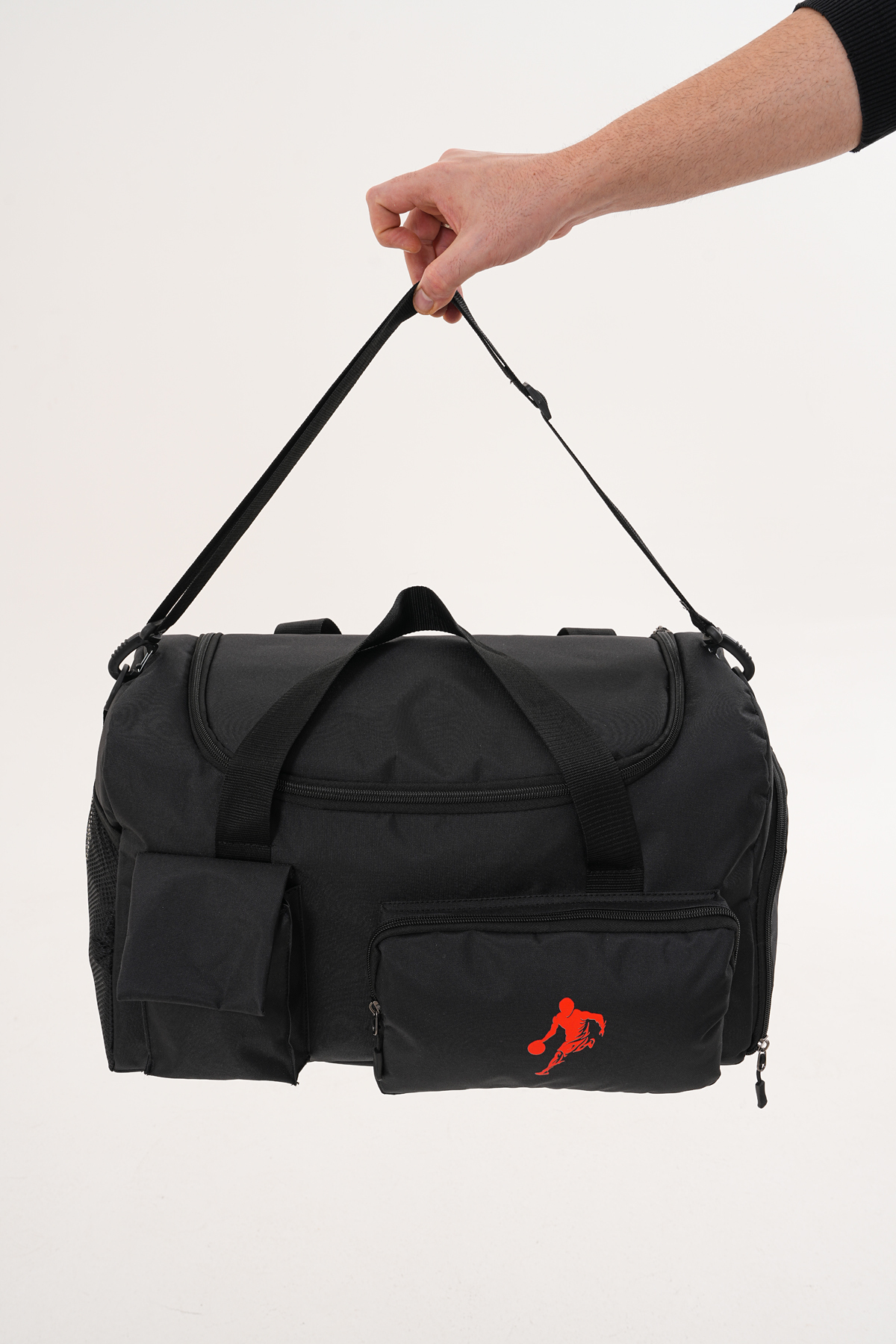 Boman  Önü Cepli Uzun Askılı Ayakkabı Bölmeli Geniş Hacimli Seyehat Fitness,Spor Çantası Kabin Boy Baskılı - Görsel 2