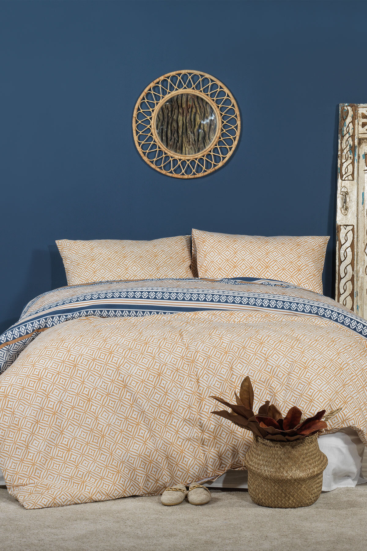 Elart Fine Nevresim Takımı Çift Kişilik Lastikli Çarşaf Pamuklu (200x220 cm) Bej