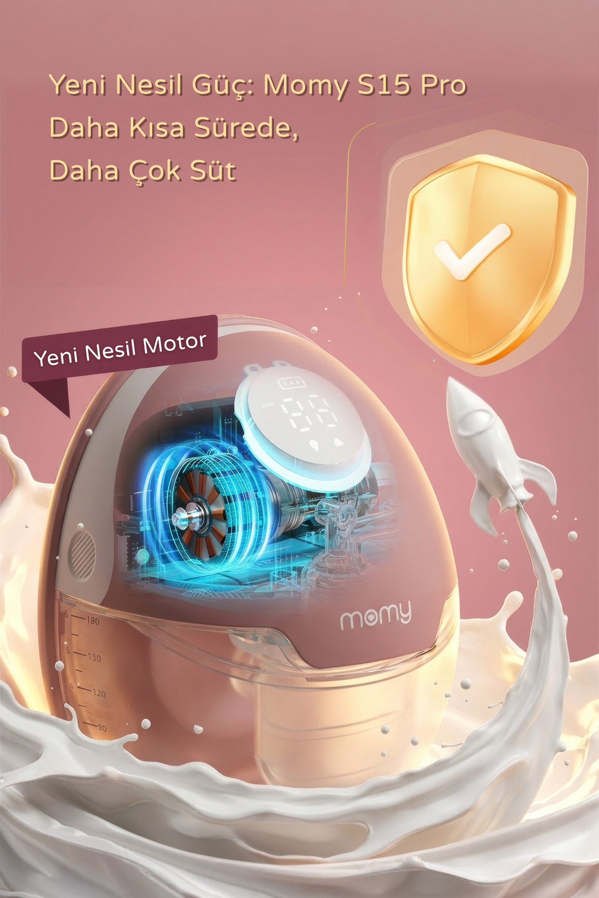 Kiwi Momy S15 Pro Süt Artıran Giyilebilir Göğüs Pompası, Ultra Sessiz - Gizli, 4 Mod 12 Seviye, LED Panel fotoğrafı 7 (önizleme)