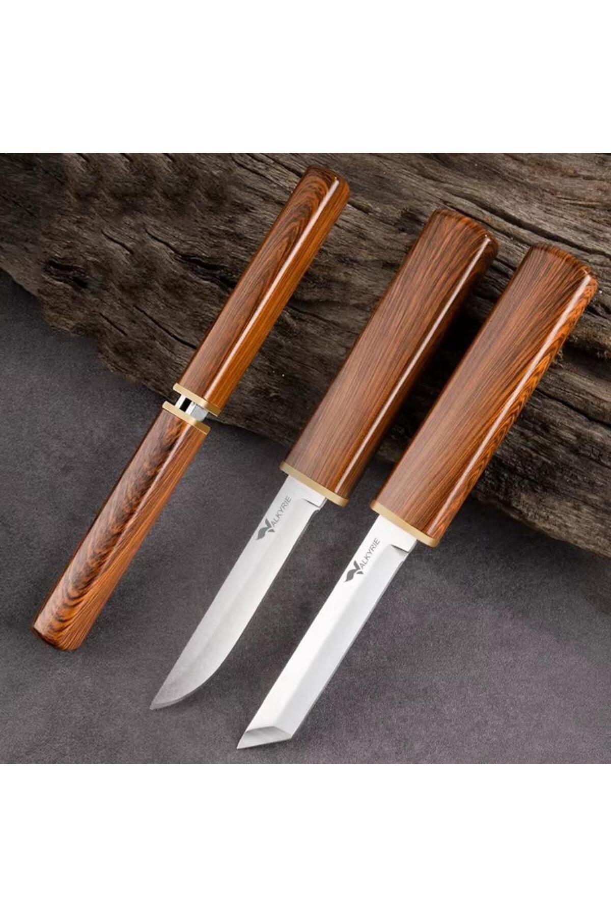 valkyrie 2’li Japon Tanto Şef Bıçağı Seti – Paslanmaz Çelik, Kılıflı, Ultra Keskin Kamp & Mutfak