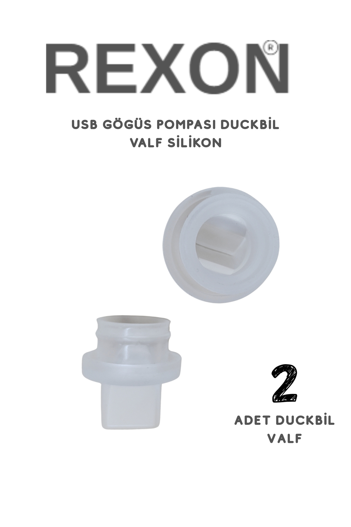 Rexon Usb Elektrikli Göğüs Pompası DUCKBİL VALF Silikonu 2 adet fotoğrafı 2 (önizleme)