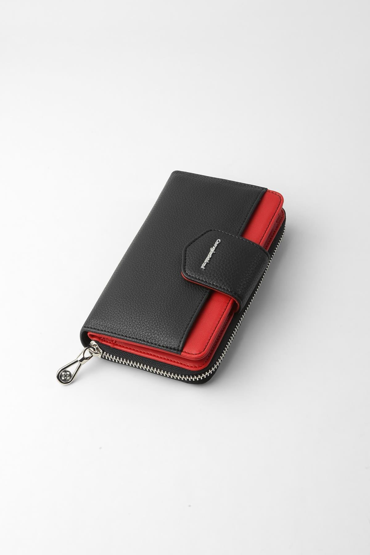 Cengiz Pakel  Nova Orta Boy Kadın Cüzdan – 65316 - Siyah/Kırmızı - Görsel 2