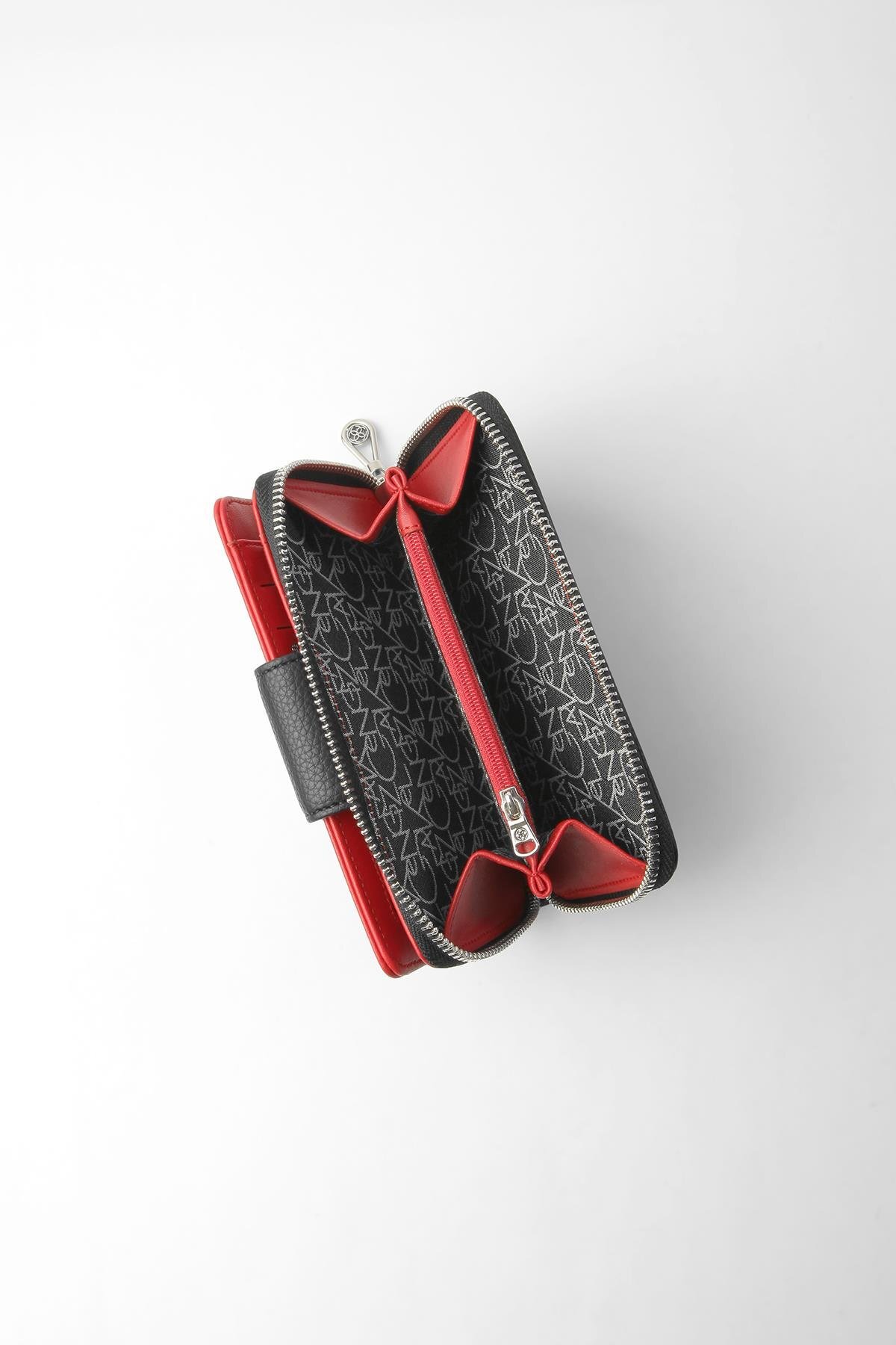 Cengiz Pakel  Nova Orta Boy Kadın Cüzdan – 65316 - Siyah/Kırmızı - Görsel 3